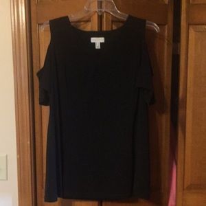 Susan Graver NWOT size L black top